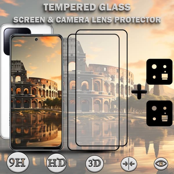 2-Pack XIAOMI 13 Skärmskydd & 2-Pack linsskydd - Härdat Glas 9H - Super kvalitet 3D
