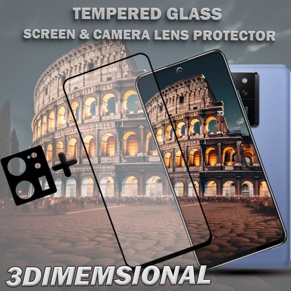 1-Pack XIAOMI 13T 5G Skärmskydd & 1-Pack linsskydd - Härdat Glas 9H - Super kvalitet 3D