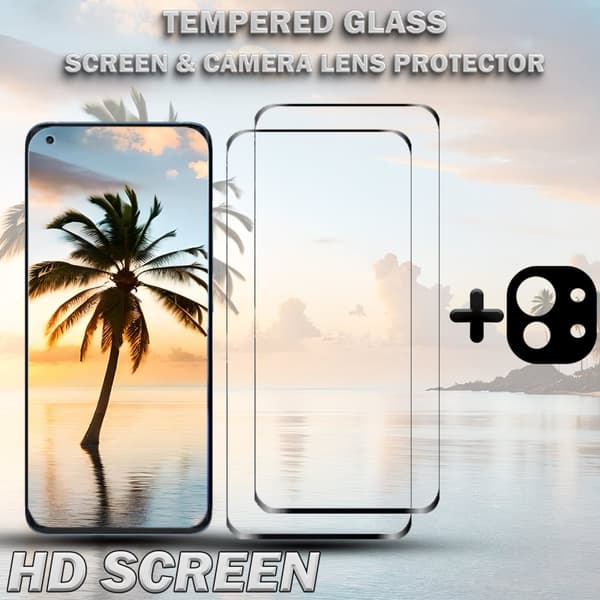 2-Pack XIAOMI MI 11 LITE Skärmskydd & 1-Pack linsskydd - Härdat Glas 9H - Super kvalitet 3D