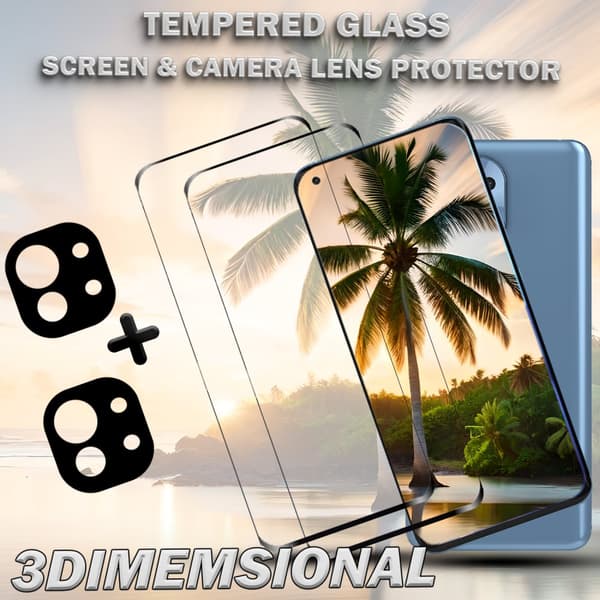 2-Pack XIAOMI MI 11 LITE Skärmskydd & 2-Pack linsskydd - Härdat Glas 9H - Super kvalitet 3D