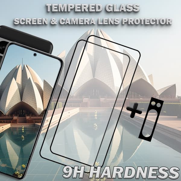 2-Pack GOOGLE PIXEL 8 PRO Skärmskydd & 1-Pack linsskydd - Härdat Glas 9H - Super kvalitet 3D