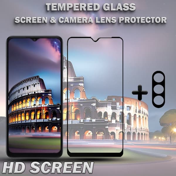 1-Pack SAMSUNG A15 Skärmskydd & 1-Pack linsskydd - Härdat Glas 9H - Super kvalitet 3D