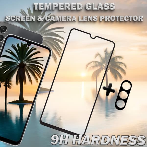 1-Pack SAMSUNG A24 5G Skärmskydd & 1-Pack linsskydd - Härdat Glas 9H - Super kvalitet 3D