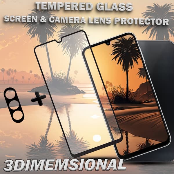 1-Pack SAMSUNG A24 5G Skärmskydd & 1-Pack linsskydd - Härdat Glas 9H - Super kvalitet 3D