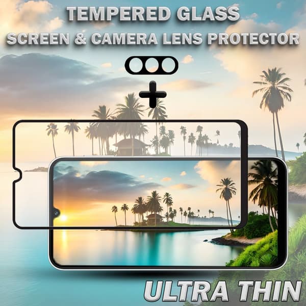 1-Pack SAMSUNG A24 5G Skärmskydd & 1-Pack linsskydd - Härdat Glas 9H - Super kvalitet 3D