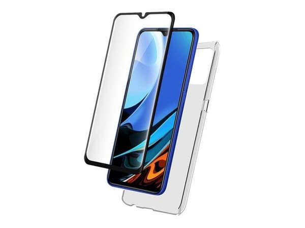 Pack Transparent mjukt fodral + 2.5D härdat glas skärmskydd för Redmi 9T Xiaomi Bigben