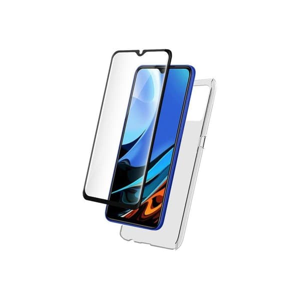 Pack Transparent mjukt fodral + 2.5D härdat glas skärmskydd för Redmi 9T Xiaomi Bigben
