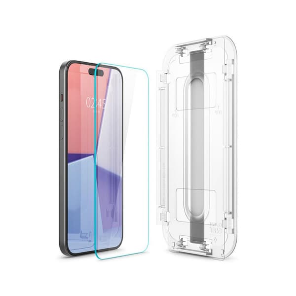 Spigen Glas.TR EZ Fit Karkaistu näytönsuoja iPhone 15 2-pakkaus