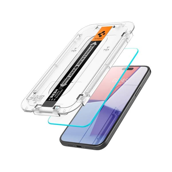 Spigen Glas.TR EZ Fit Karkaistu näytönsuoja iPhone 15 2-pakkaus