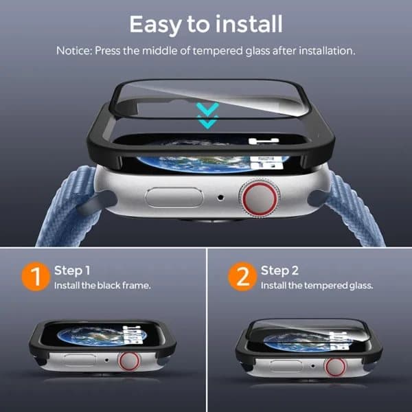 Apple Watch 45mm Heltäckande Skärmskydd Easy Install
