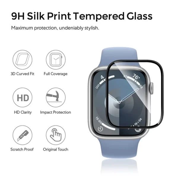 Apple Watch 45mm Heltäckande Skärmskydd Easy Install