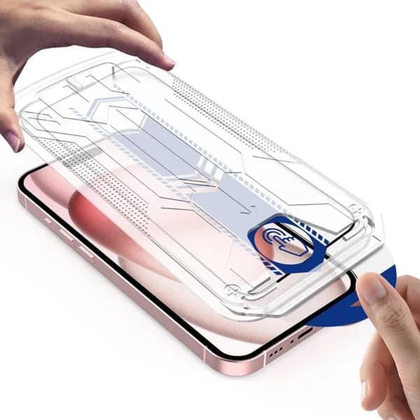 Helppo asentaa iPhone 15 Plus -näytönsuoja HD -karkaistu lasi