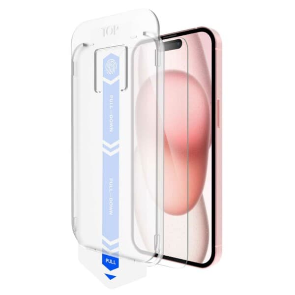 Helppo asentaa iPhone 15 Plus -näytönsuoja HD -karkaistu lasi