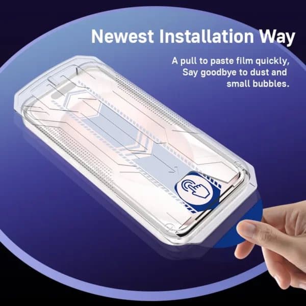 Easy Install iPhone 15 Skärmskydd HD Härdat Glas