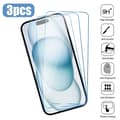 Miniatyrbild 1 av 9: 3-Pack iPhone 15 Pro Max Heltäckande Skärmskydd HD Härdat Glas