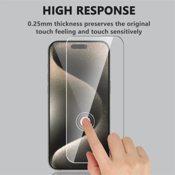 5-Pack iPhone 15 Pro Heltäckande Härdat Glas Skärmskydd HD