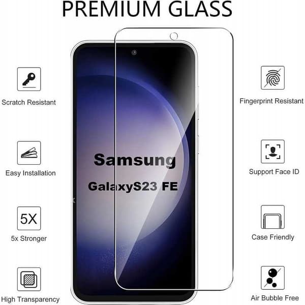 2-PACK Samsung S23 FE karkaistu lasi 0,26mm 2,5D 9H