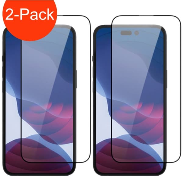 2-Pack - iPhone 15 Plus Hög Kvalitets Heltäckande Härdat Glas Skärmskydd