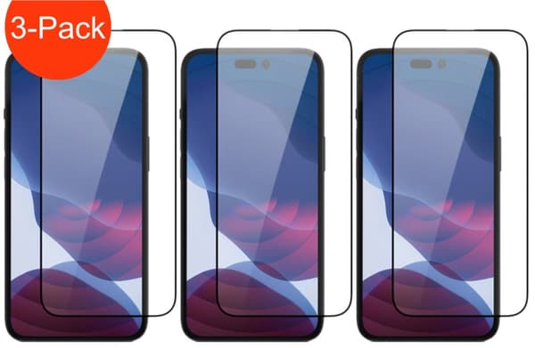 3-pack - iPhone 15 Plus korkealaatuinen, täysin kattava karkaistu lasinen näytönsuojus