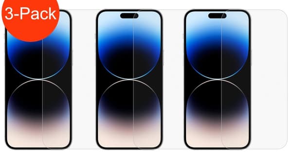3-pak - iPhone 15 Pro skærmbeskyttelse af hærdet glas i høj kvalitet