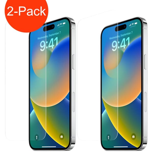 2-pack - iPhone 15 Pro Max korkealaatuinen karkaistu lasi näytönsuojaus