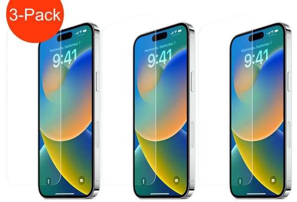 3-pak - iPhone 115 Pro Max skærmbeskyttelse af hærdet glas i høj kvalitet