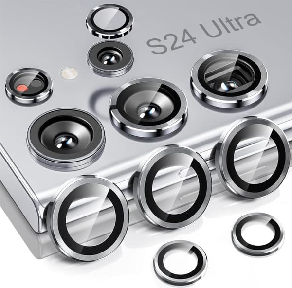 Sølv Samsung S24 Ultra kameralinsedeksel Sølv Samsung S24 Ultra kameralinsedeksel