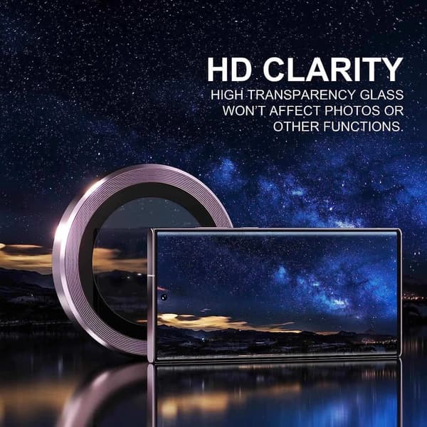 Burgundinpunainen Samsung S24 Ultra -kameran linssisuojus