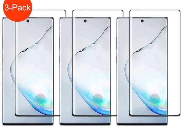 3-pak - Samsung Galaxy Note 10+ skærmbeskytter i hærdet glas med fuld dækning