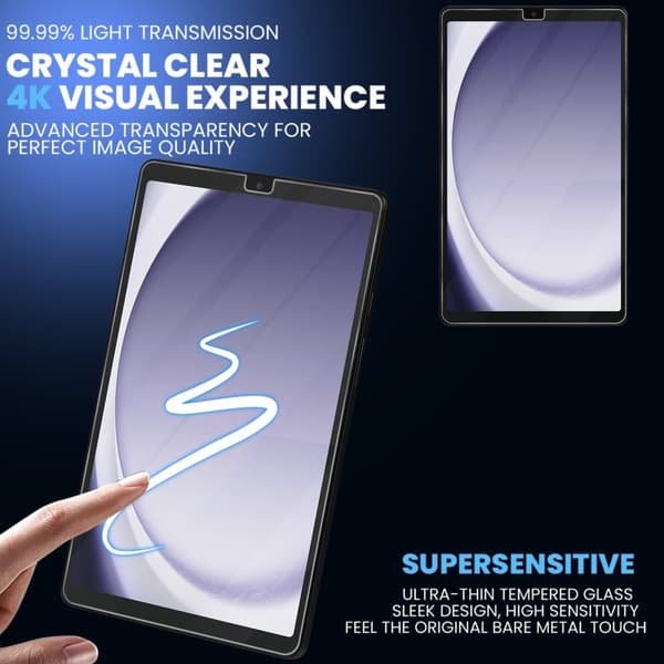3-Pack SAMSUNG TAB A9 (WiFi/4G/LTE) Skärmskydd - Härdat Glas 9H - Super kvalitet 3D
