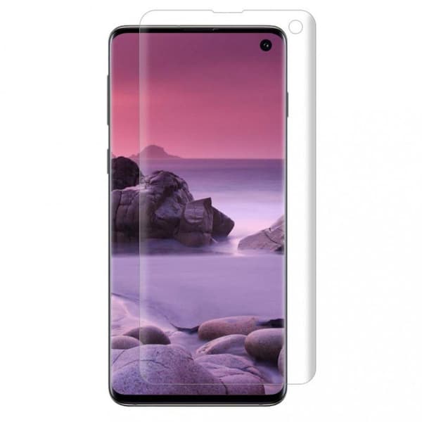 3x Heltäckande Skärmskydd för Samsung S10 Plus i Plast fingeravtryck