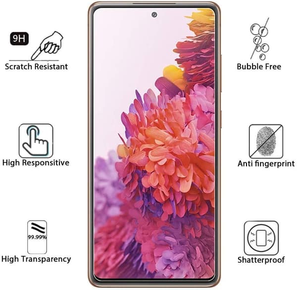 3x Herdet glassdeksel Samsung S20 FE Full Fit, fingeravtrykk