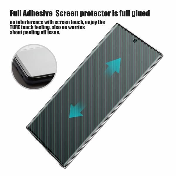 3x Koko näytön suojakalvo Samsung Note 10: lle muovisissa sormenjälkeissä