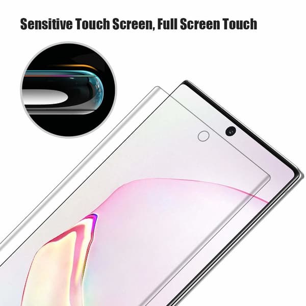 3x Koko näytön suojakalvo Samsung Note 10: lle muovisissa sormenjälkeissä