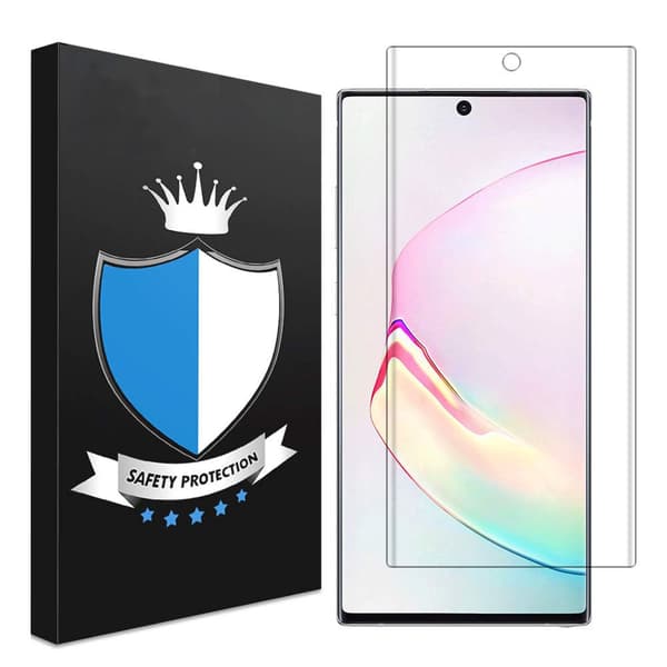3x Koko näytön suojakalvo Samsung Note 10: lle muovisissa sormenjälkeissä