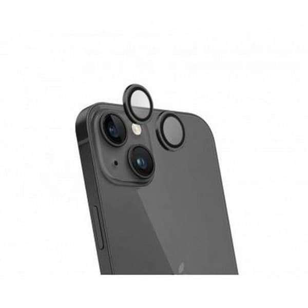 Kameralinsskydd för iPhone 15/15Plus - FORCE GLASS - Ultra-resistent 9H+ - Svart