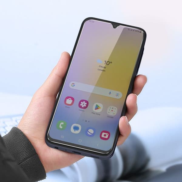 Pack 2 härdade glasögon för Samsung Galaxy A25 5G 9H Hårdhet Anti-Fingerprint Myway Transparent