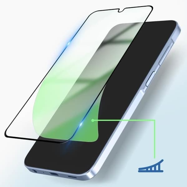 Härdat glas - AVIZAR - Samsung Galaxy A15 - Transparent svart - Ultratunt - 9H-skydd