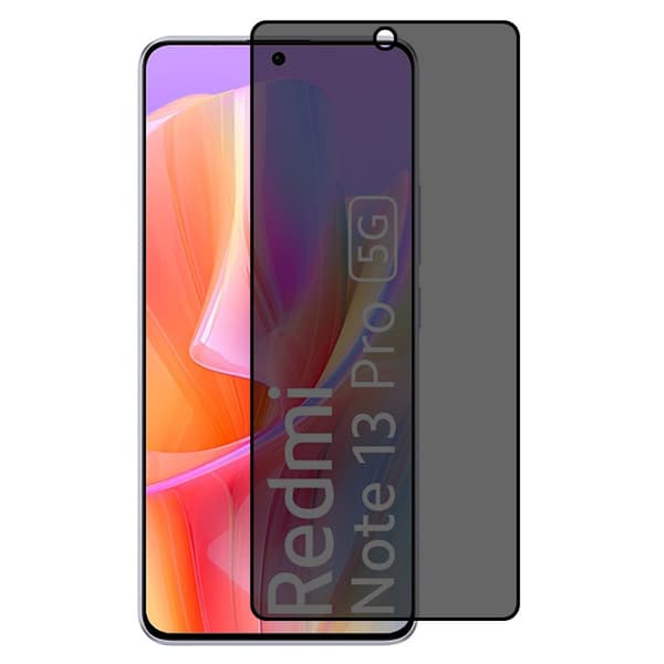 SKALO Xiaomi Redmi Note 13 Pro 5G Privacy Skärmskydd Härdat Glas - Svart