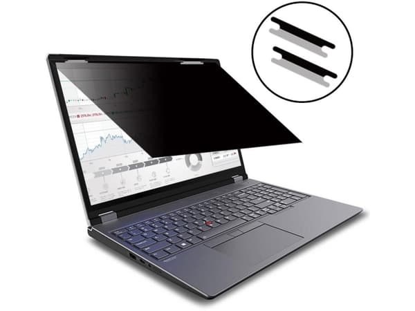 eSTUFF - Notebookpersonvernsfilter - 2-veis - avtakbar - flipkobling - 15.6" - svart