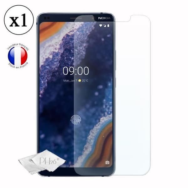 Super Pack för Nokia 9 PureView Bakstycke i läderstil med anti-chock silikongelkonturer + 1 skärmskydd