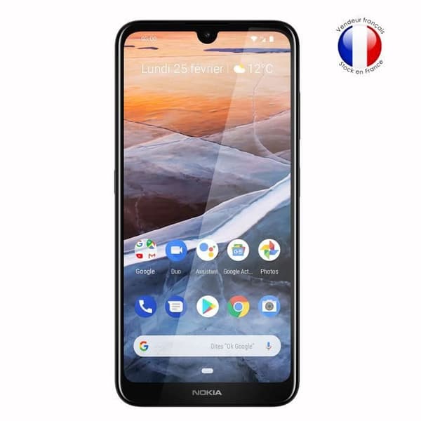 Super Pack för Nokia 3.2 Bakfodral i läderstil med anti-chock silikongelkonturer + 3 skärmskydd i glas
