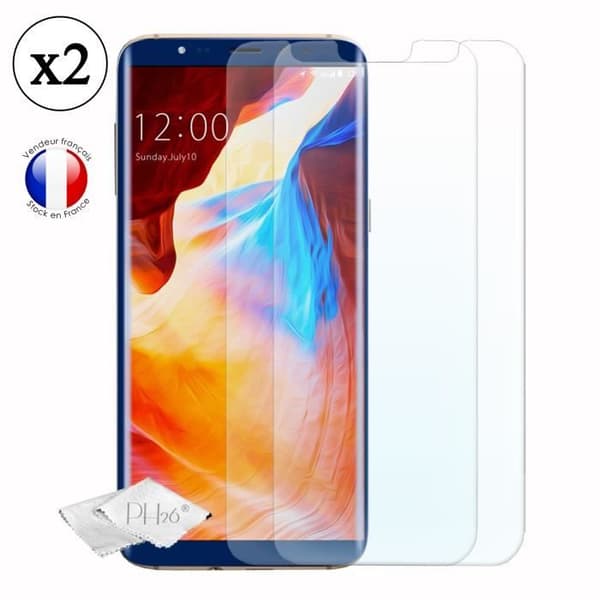 Koolnee K5 Pack 2 skärmskydd i härdat glas med hög transparens, ultrabeständig, ultratunn, anti-märken, installation