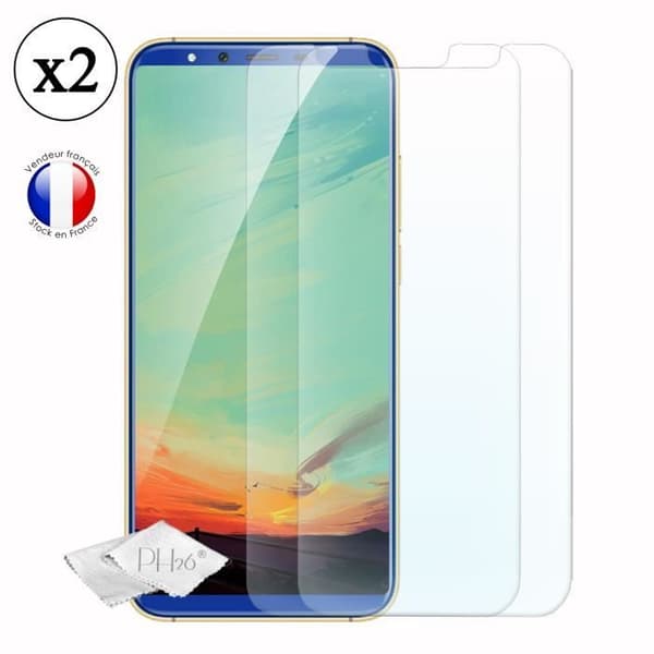 Koolnee K3 Pack 2 skärmskydd i härdat glas med hög transparens, ultrabeständig, ultratunn, anti-märken, installation