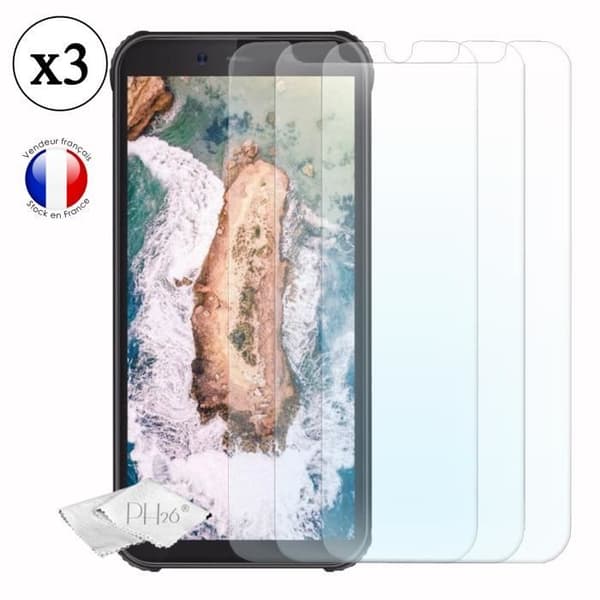 Pack 3 skärmskydd i härdat glas med hög transparens, ultrabeständig, ultratunn, antispårkompatibel för