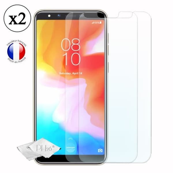 Homtom H5 Pack 2 skärmskydd i härdat glas med hög transparens, ultrabeständig, ultratunn, anti-märken, installation