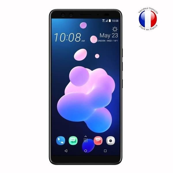 HTC U12+ Pack 2 skärmskydd i härdat glas med hög transparens, ultrabeständig, ultratunn, anti-märken, installation