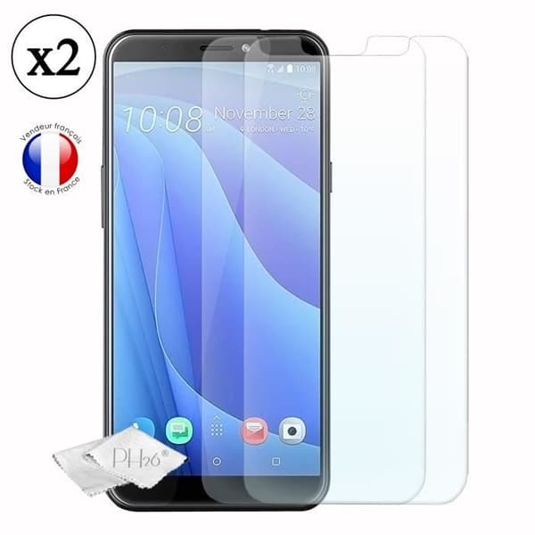HTC desire 12s Pack 2 skärmskydd i härdat glas med hög genomskinlighet, ultraresistent, ultratunt, antispår,
