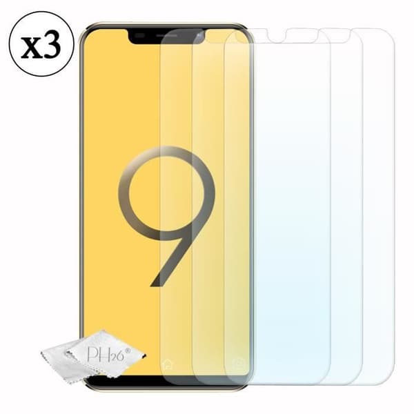 Paket med 3 högtransparens, ultraresistenta skärmskydd i härdat glas för V-Mobile S9 (2019)