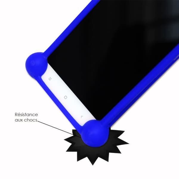 Umidigi One Super Pack blå stötsäker stötfångare i kvalitetssilikon + 1 skyddande härdat glas MAXIMAL hårdhet, Ultratunn,
